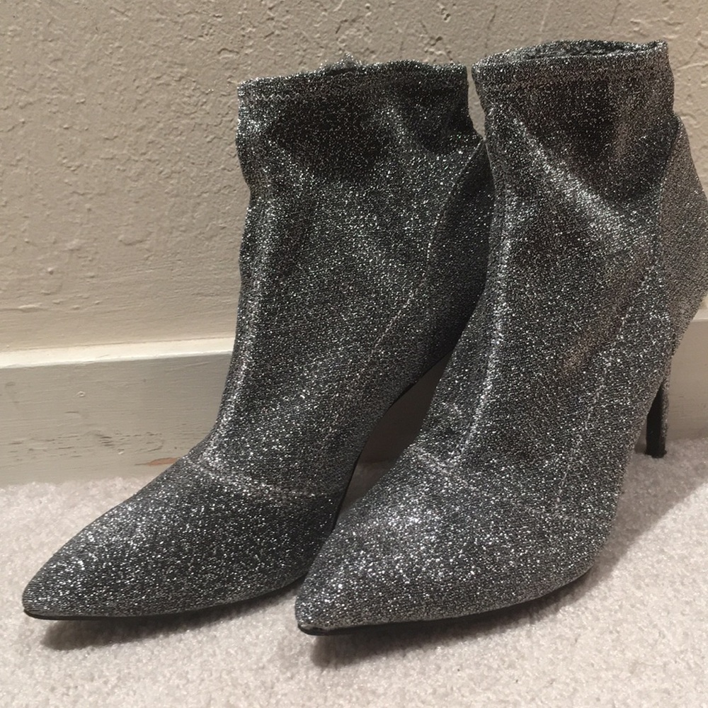 Silver mesh ankle boots- Size 8